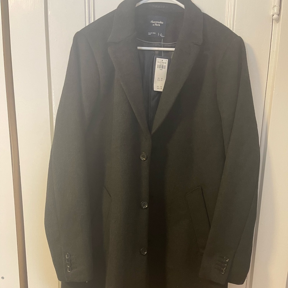 Abercrombie & Fitch Mens Black Peacoat - Size L